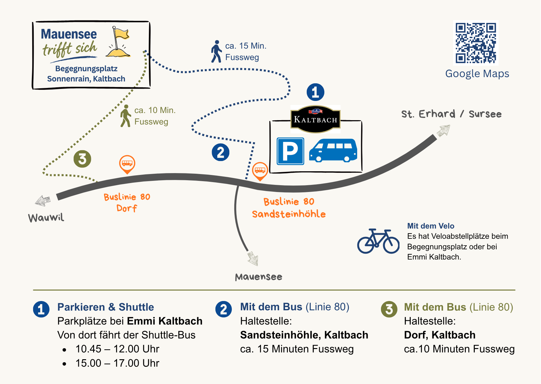 Anfahrt zum Begegnungsplatz Sonnenrain in Kaltbach